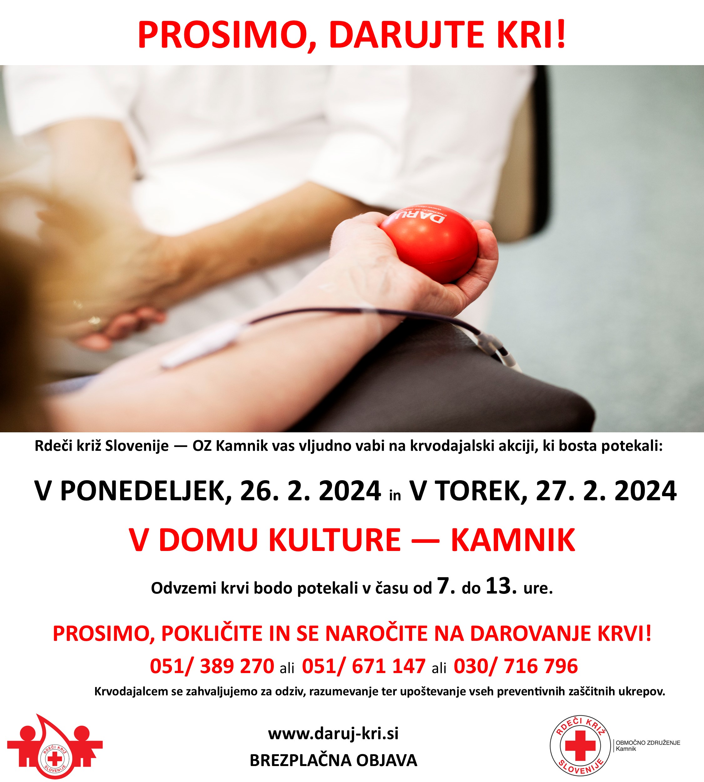 KA KAMNIK DOM KULTURE PONEDELJEK 26 IN TOREK 27 FEBRUAR 2024